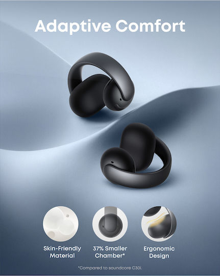 Soundcore by Anker Aeroclip Open Ear Bluetooth Handsfree Ακουστικά με Αντοχή στον Ιδρώτα και Θήκη Φόρτισης Midnight