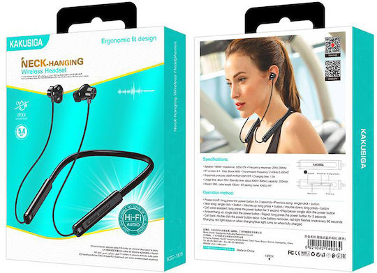 Kakusiga KSC-1878 In-ear Bluetooth Handsfree Earphones with Sweat Resistance Black