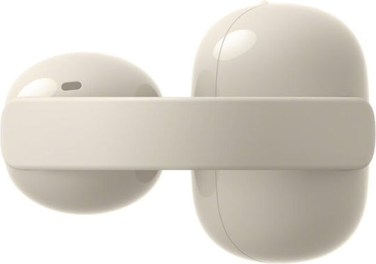 Sony LinkBuds Clip Bluetooth Handsfree Ακουστικά με Αντοχή στον Ιδρώτα και Θήκη Φόρτισης Greige
