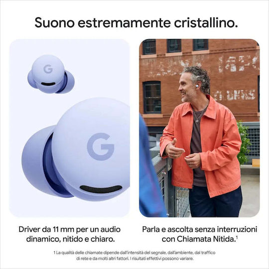 Google Pixel Buds 2a Bluetooth хендсфри Слушалки с Устойчивост на Пот и Кутийка за Зареждане Iris