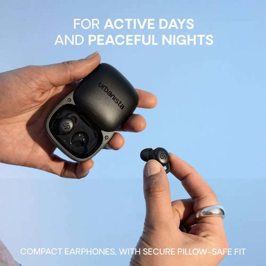 Urbanista Porto In-ear Bluetooth Handsfree Ακουστικά με Αντοχή στον Ιδρώτα και Θήκη Φόρτισης Μαύρα