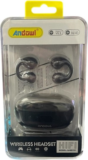 Andowl Q-BQ101 In-ear Bluetooth Handsfree Ακουστικά με Θήκη Φόρτισης Μαύρα