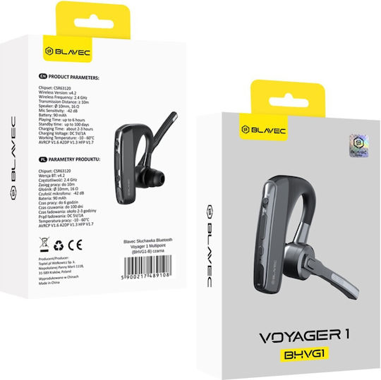 Blavec Voyager 1 In-ear Bluetooth Handsfree Headphones Black