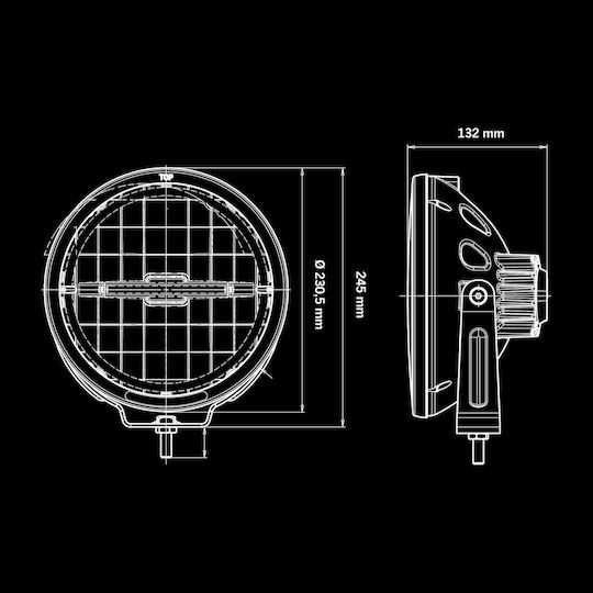 Strands Ambassador LED Proiector Rotund 9" 10v32v 145w Drl Alb Portocaliu