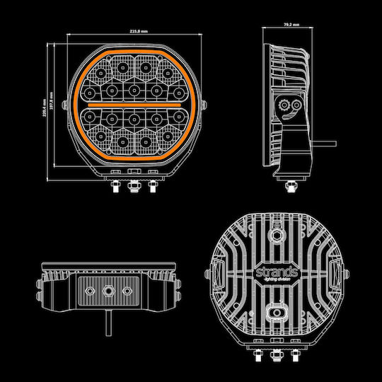 Strands Big Energy 2.0 LED Autoscheinwerfer Rund 9 10V 32V 140W Drl Weiß-Orange
