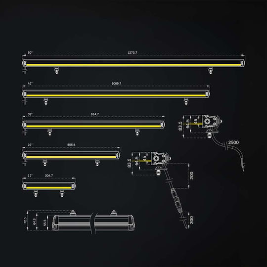 Led Μπάρα Strands Siberia Xp Sr Drl Λευκόκίτρινο 12v24v 82cm