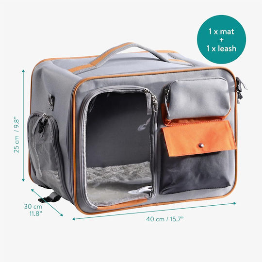 Navaris Geantă de Umăr pentru Transportul Câinelui / Pisicii Până la 7.5kg Gri L40xl30xÎ25cm
