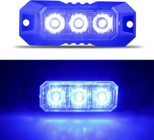 Φανάρι Led Μπλε Strobe Διαφορετικές Λειτουργίες Led 12-24v 3 Smd – Oem