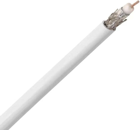 Koax-Kabel Rg 6/96 Ccs Weiß 50m