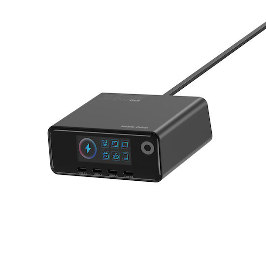 Mobile Origin Βάση Φόρτισης GaN με 2 Θύρες USB-A και 4 Θύρες USB-C 240W Power Delivery / Quick Charge 3.0 / Quick Charge 2.0 σε Μαύρο χρώμα (PW39)