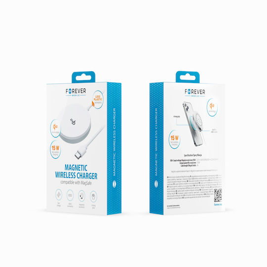 Forever Wireless Charger Qi Pad 15W Quick Charge 3.0 / Quick Charge 2.0 / Quick Charge 4.0 Silver
