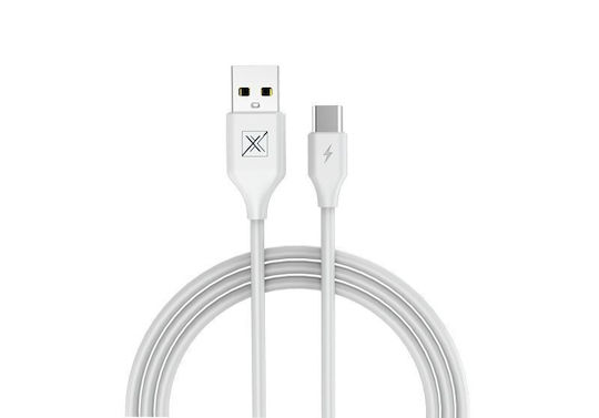 Maxximus Încărcător cu 2 Porturi USB-A și Cablu USB-C Albς