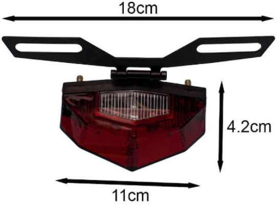 Motorcycle LED Tail Light Flash Stop Running 12V 19 SMD Rotating Base IP66 HW-0324