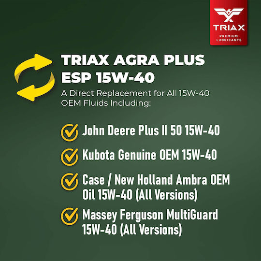 Triax Agra Plus ESP Λάδι Αυτοκινήτου 15W-40 4.73lt