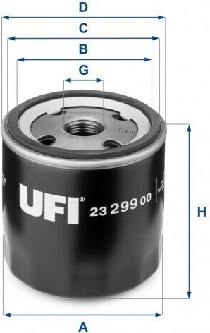Car Oil Filter Ufi 23.299.00