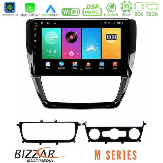 Bizzar Auto-Audiosystem für Volkswagen Jetta 2011 2018 mit Touchscreen 10 Zoll Bluetooth USB Wi-Fi GPS Apple CarPlay Android Auto