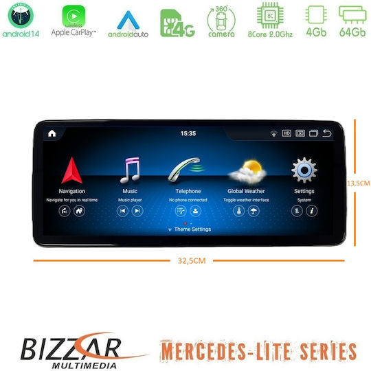 Bizzar Ηχοσύστημα Αυτοκινήτου για Mercedes-Benz CLA Class / GLA / G Class / A Class 2015-2019 (Bluetooth/USB/WiFi/GPS/Apple-Carplay/Android-Auto) με Οθόνη Αφής 12.8"