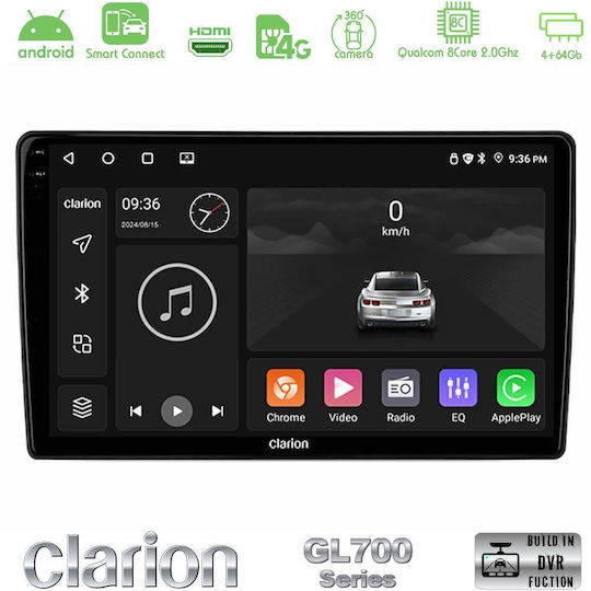 Clarion Car Audio System for Suzuki Grand Vitara 2003-2005 (Bluetooth/USB/WiFi/GPS/Apple CarPlay/Android Auto) with 9" Touch Screen