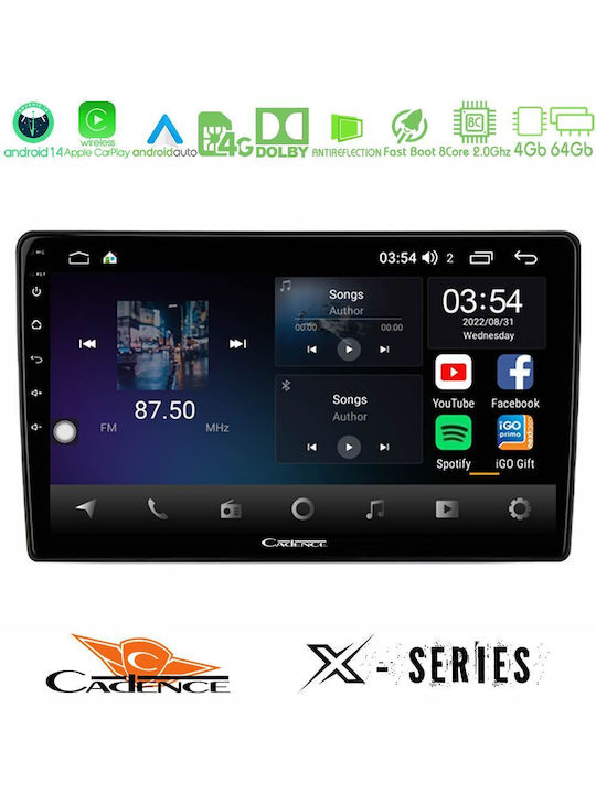 Cadence Auto-Audiosystem für Suzuki Grand Vitara 2003-2005 (Bluetooth/USB/WiFi/GPS/Apple CarPlay/Android Auto) mit Touchscreen 9"