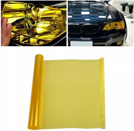 Folie Adezivă Transparentă pentru Faruri Auto 30cm X 1m Galben 1 Bucată