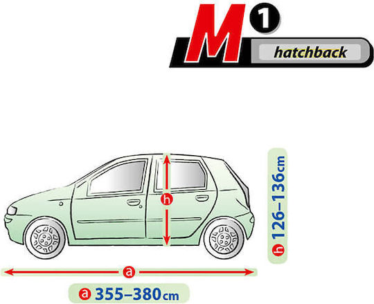 Covers 380x126cm Waterproof for Hatchback Secured with Elastic