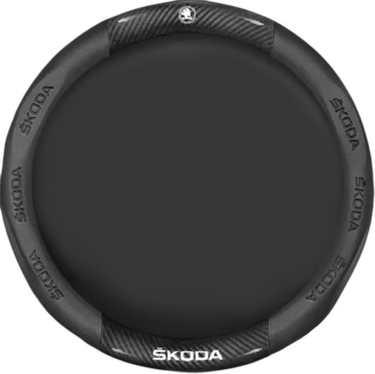 Auto-Lenkradabdeckung mit Durchmesser 37cm Synthetisch Schwarz mit Schwarzer Naht