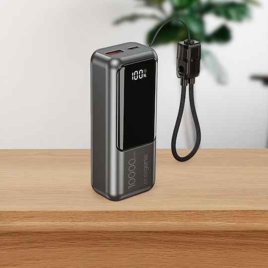 Energenie Компактна Външна Батерия 10000mAh 20W с USB-A Изходен Порт и USB-C Изходен Порт Power Delivery / Бързо Зареждане Сива