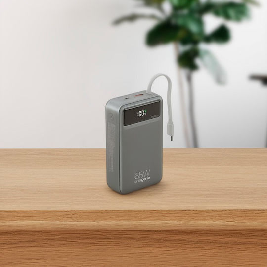 Energenie Бърза Външна Батерия 20000mAh 65W с USB-A Изходен Порт и USB-C Изходен Порт Power Delivery / Бързо Зареждане Черна