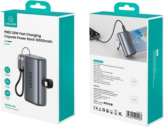 Usams PB82 Power Bank 10000mAh 20W Power Delivery Beige