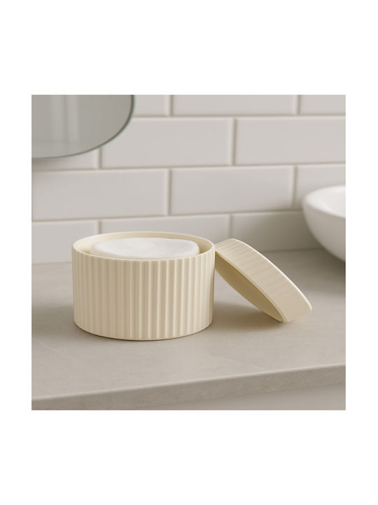 Femmit 3 Piece Bathroom Organizers Cream Lid Cotton Swabs Tweezers & Makeup Accessories