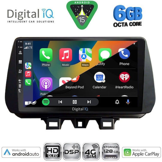 Digital IQ Ηχοσύστημα Αυτοκινήτου για Hyundai Tucson 2019-2023 (Bluetooth/USB/WiFi/GPS/Apple-Carplay/Android-Auto) με Οθόνη Αφής 9"