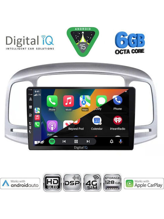 Digital IQ Car Audio System for Hyundai Accent 2005-2012 (Bluetooth/USB/WiFi/GPS/Apple CarPlay/Android Auto) with 9" Touch Screen