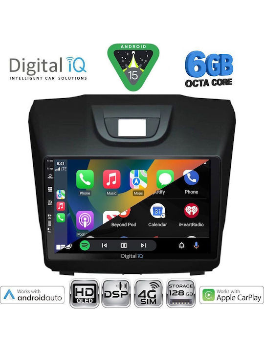 Digital IQ Car Audio System Isuzu D-Max 2012-2020 Bluetooth USB WiFi GPS Apple CarPlay Android Auto with 9" Touch Screen