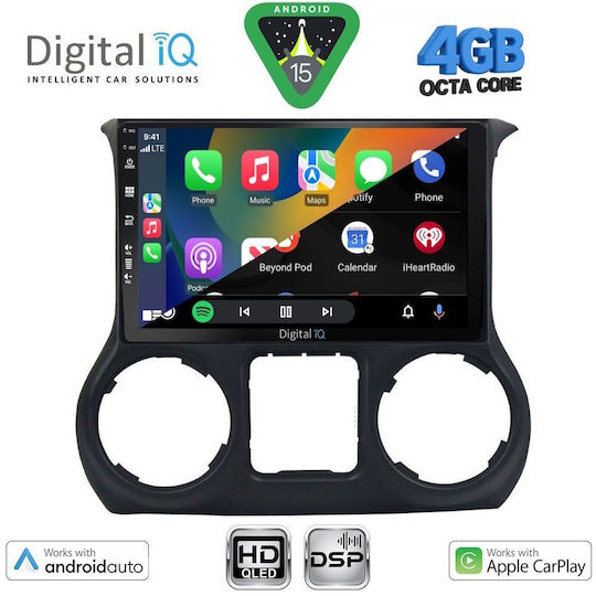 Digital IQ Ηχοσύστημα Αυτοκινήτου για Jeep Wrangler 2014-2017 (Bluetooth/USB/WiFi/GPS/Apple-Carplay/Android-Auto) με Οθόνη Αφής 10"