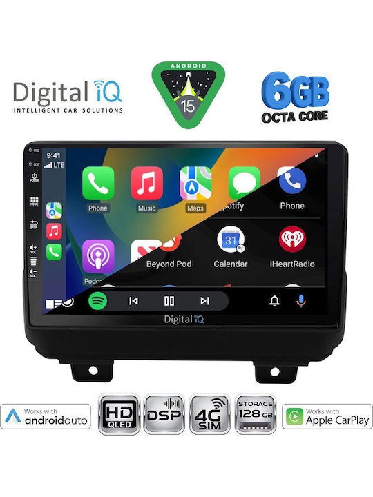 Digital IQ Car Audio System for Jeep Wrangler 2018 Bluetooth USB WiFi GPS Apple CarPlay Android Auto with 9" Touch Screen