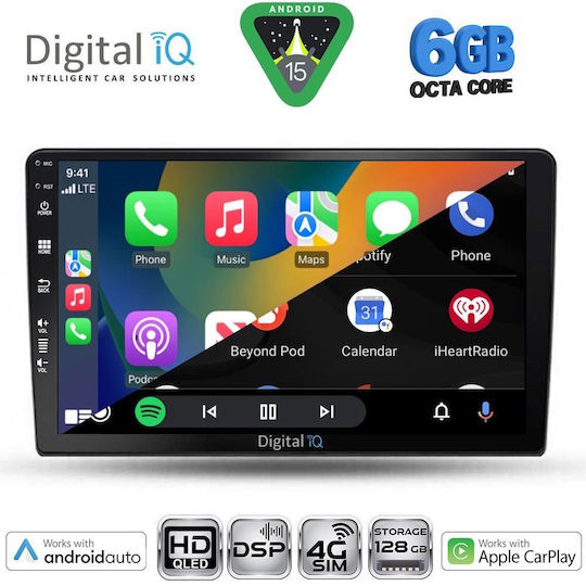 Digital IQ Auto-Audiosysteme für Kia Ceed 2009-2012 Bluetooth USB Eingebautes Wi-Fi GPS Apple CarPlay Android Auto mit 9 Zoll Touchscreen