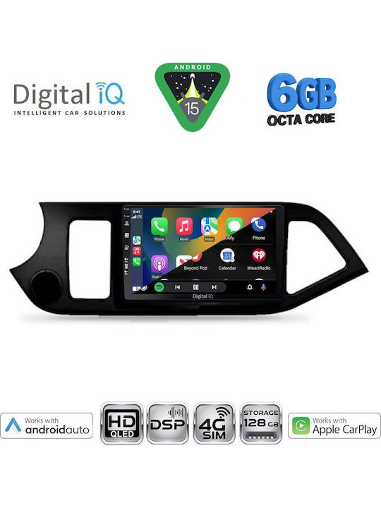 Digital IQ Car Audio System for Kia Picanto 2011-2017 (Bluetooth/USB/WiFi/GPS/Apple CarPlay/Android Auto) with 9" Touch Screen