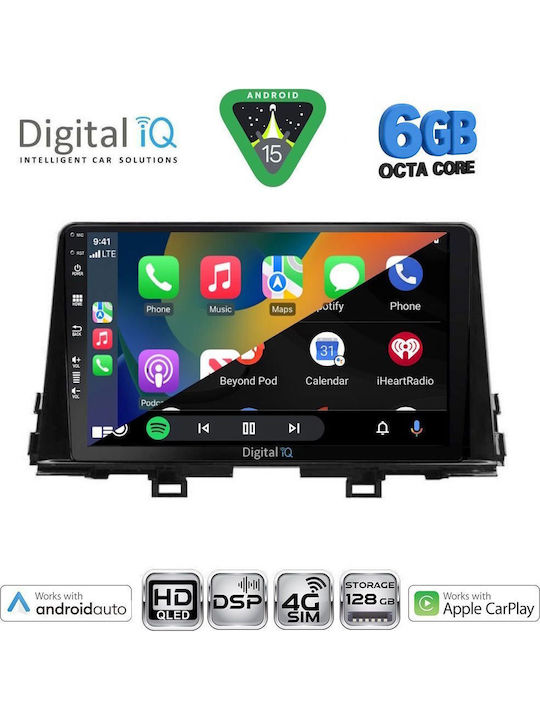 Digital IQ Car Audio System for Kia Picanto 2021 Bluetooth USB WiFi GPS Apple CarPlay Android Auto with 9" Touch Screen