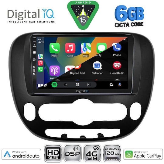 Digital IQ Car Audio System for Kia Soul 2014 (Bluetooth/USB/WiFi/GPS/Apple CarPlay/Android Auto) with 9" Touch Screen