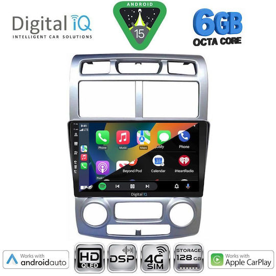 Digital IQ Car Audio System for Kia Sportage 2004-2010 with Clima Bluetooth USB WiFi GPS Apple CarPlay Android Auto with 9" Touch Screen