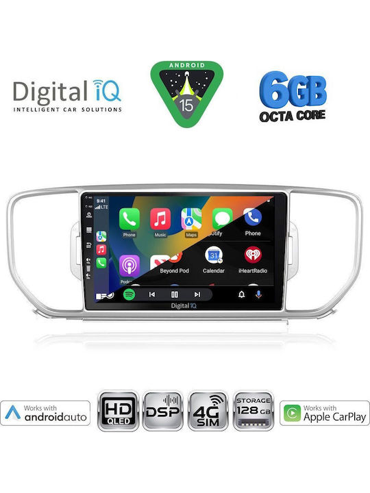 Digital IQ Car Audio System for Kia Sportage 2015-2018 Bluetooth USB WiFi GPS Apple CarPlay Android Auto with 9" Touch Screen