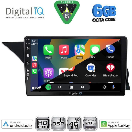 Digital IQ Car Audio System for Mercedes-Benz GLK 2008-2012 Bluetooth USB WiFi GPS Apple CarPlay Android Auto with 9" Touch Screen