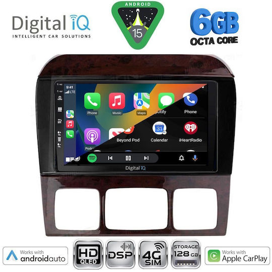 Digital IQ Car Audio System for Mercedes-Benz S Class 1998-2005 Bluetooth USB WiFi GPS Apple CarPlay Android Auto with 9" Touch Screen