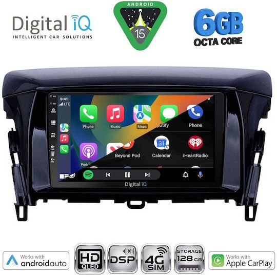 Digital IQ Auto-Audiosystem für Mitsubishi Eclipse Cross 2018-2023 Bluetooth USB Eingebautes Wi-Fi GPS Apple CarPlay Android Auto mit 9 Zoll Touchscreen