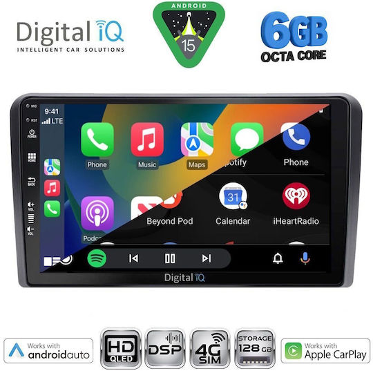 Digital IQ Car Audio System for Mitsubishi Outlander 2001-2005 Bluetooth USB WiFi GPS Apple CarPlay Android Auto with 9" Touch Screen