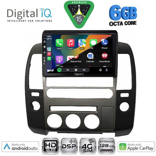 Digital IQ Car Audio System for Nissan Navara 2006-2011 Bluetooth USB WiFi GPS Apple CarPlay Android Auto with 9" Touch Screen