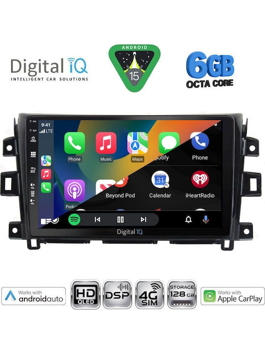 Digital IQ Car Audio System for Nissan Navara Bluetooth USB WiFi GPS Apple CarPlay Android Auto with 10" Touch Screen