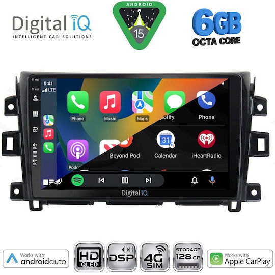 Digital IQ Car Audio System for Nissan Navara Bluetooth USB WiFi GPS Apple CarPlay Android Auto with 10" Touch Screen