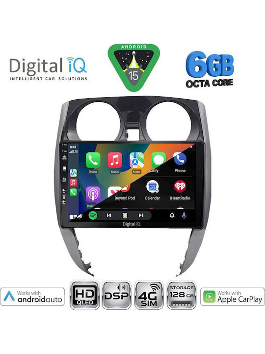 Digital IQ Car Audio System for Nissan Note 2012-2020 (Bluetooth/USB/WiFi/GPS/Apple CarPlay/Android Auto) with 10" Touch Screen