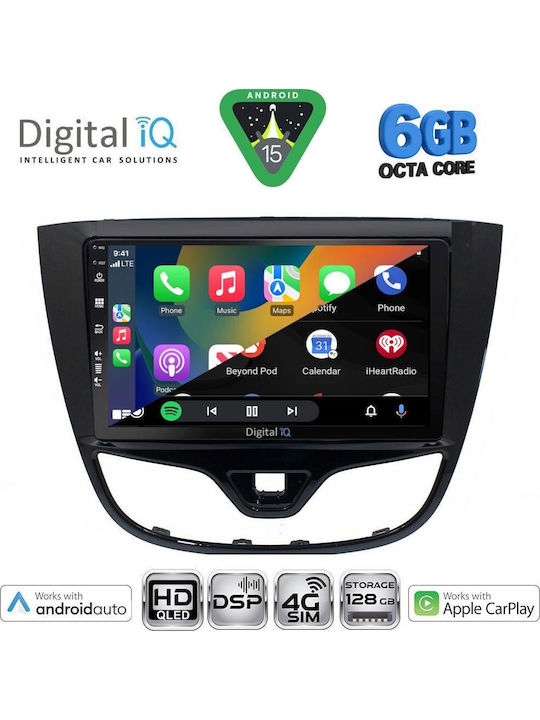 Digital IQ Car Audio System for Opel Karl 2014-2019 Bluetooth USB WiFi GPS Apple CarPlay Android Auto with 10" Touch Screen